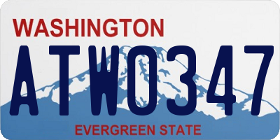 WA license plate ATW0347