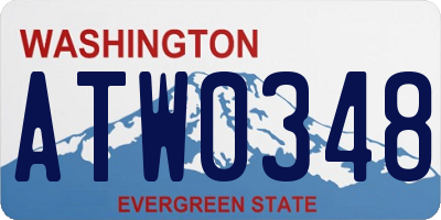 WA license plate ATW0348