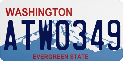 WA license plate ATW0349