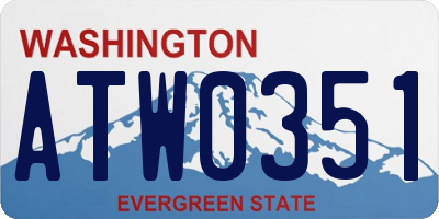 WA license plate ATW0351