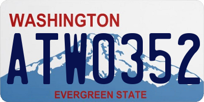 WA license plate ATW0352