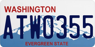 WA license plate ATW0355