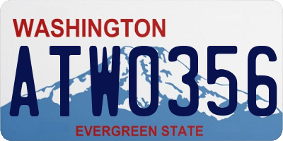 WA license plate ATW0356