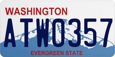 WA license plate ATW0357
