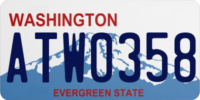 WA license plate ATW0358