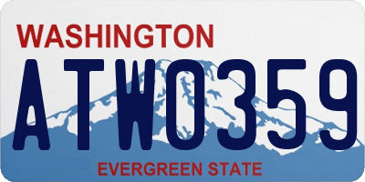 WA license plate ATW0359