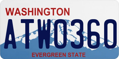 WA license plate ATW0360