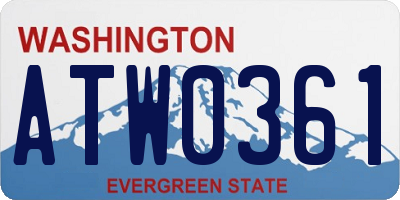 WA license plate ATW0361