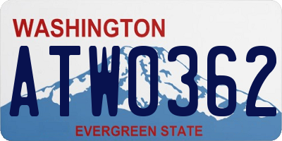 WA license plate ATW0362