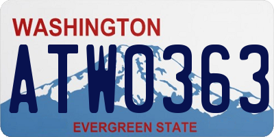 WA license plate ATW0363