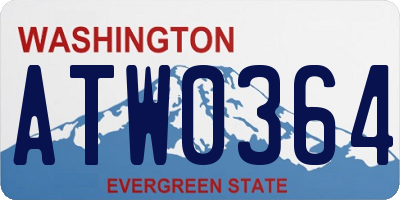 WA license plate ATW0364