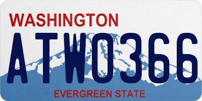 WA license plate ATW0366