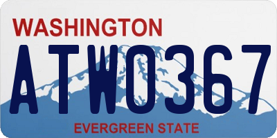 WA license plate ATW0367