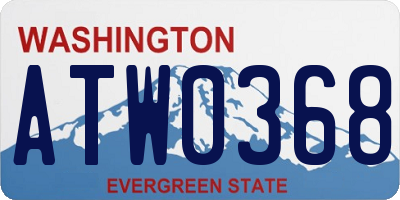 WA license plate ATW0368