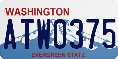 WA license plate ATW0375