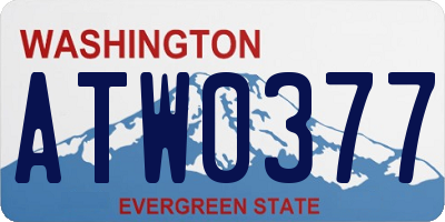 WA license plate ATW0377