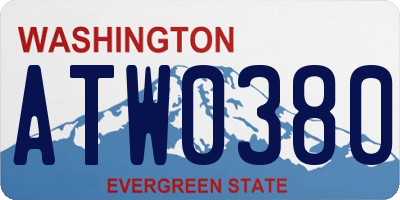 WA license plate ATW0380