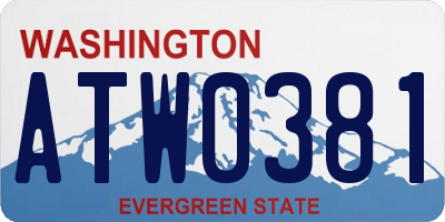 WA license plate ATW0381