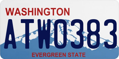 WA license plate ATW0383
