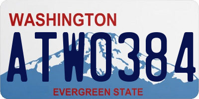 WA license plate ATW0384