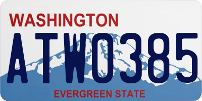 WA license plate ATW0385