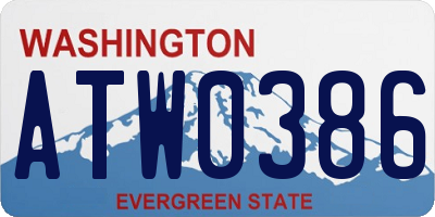WA license plate ATW0386