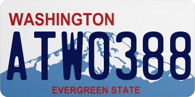 WA license plate ATW0388