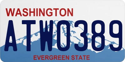 WA license plate ATW0389