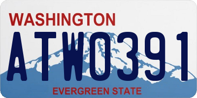 WA license plate ATW0391