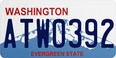 WA license plate ATW0392