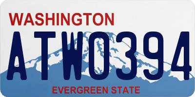 WA license plate ATW0394