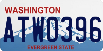 WA license plate ATW0396