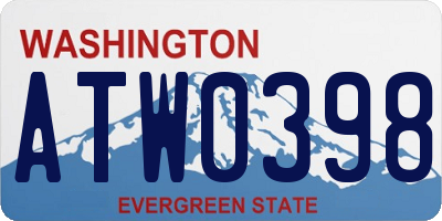 WA license plate ATW0398