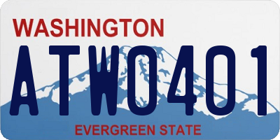 WA license plate ATW0401