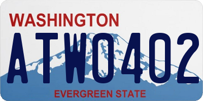 WA license plate ATW0402