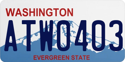 WA license plate ATW0403