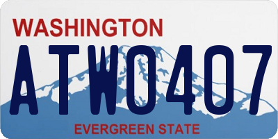 WA license plate ATW0407