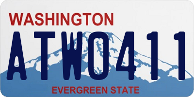 WA license plate ATW0411