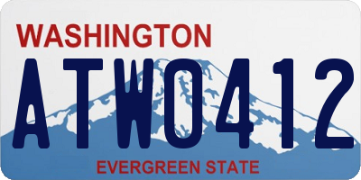 WA license plate ATW0412