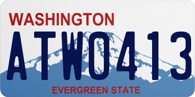 WA license plate ATW0413