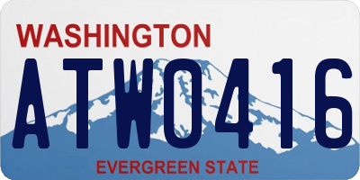 WA license plate ATW0416