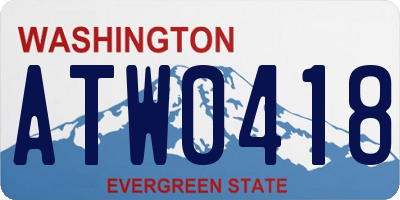 WA license plate ATW0418