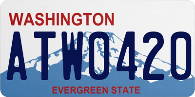 WA license plate ATW0420