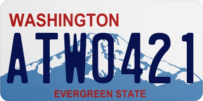WA license plate ATW0421