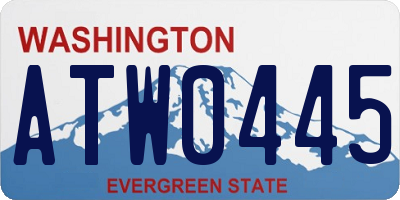 WA license plate ATW0445