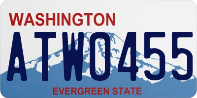 WA license plate ATW0455