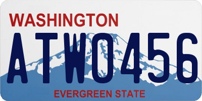 WA license plate ATW0456