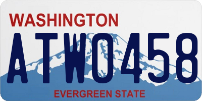 WA license plate ATW0458