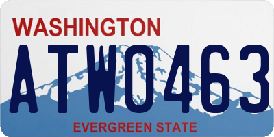 WA license plate ATW0463