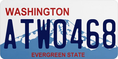 WA license plate ATW0468